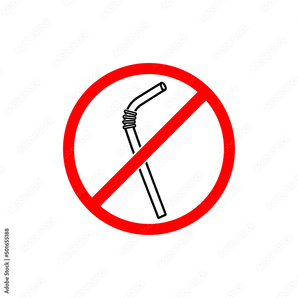 Stop using plastic straw. No straws. Vector illustration Stop using plastic straw. No straws. Vector illustration