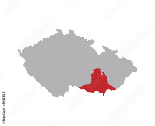 Czech map with South Moravian region highlight