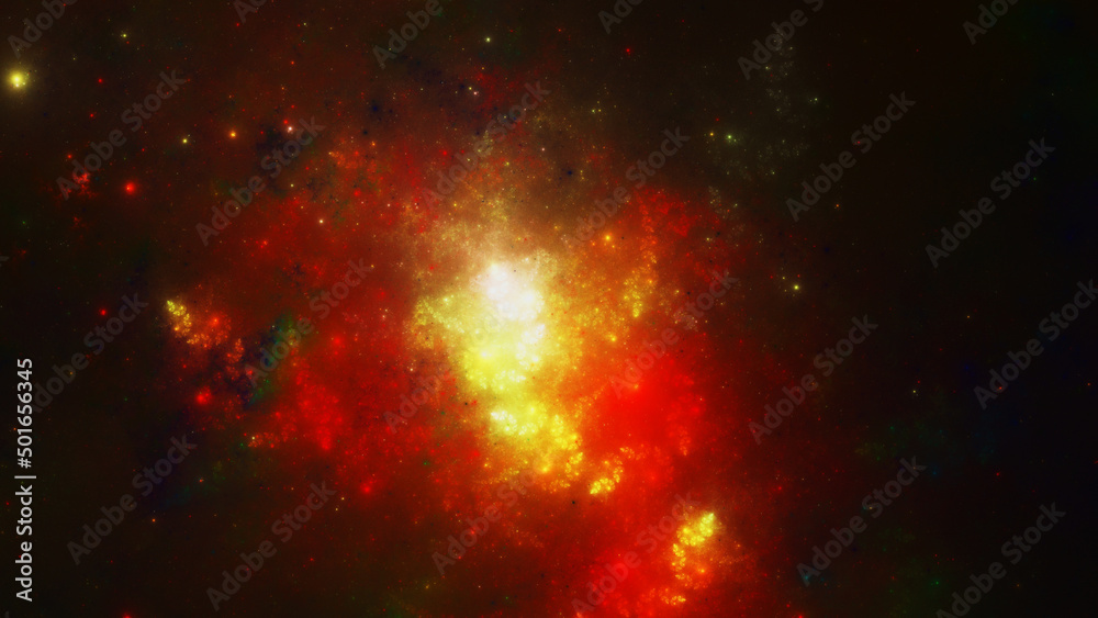 explosion of fire in space