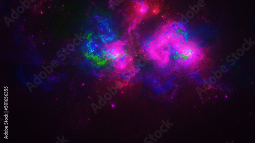background with particles in galaxy shape © Exordium_Fractal