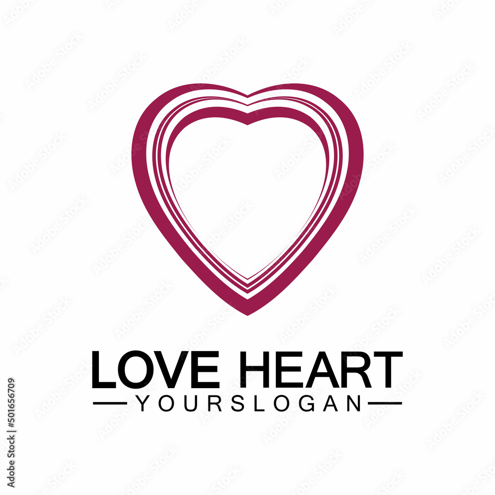  Love heart logo and symbol vector template