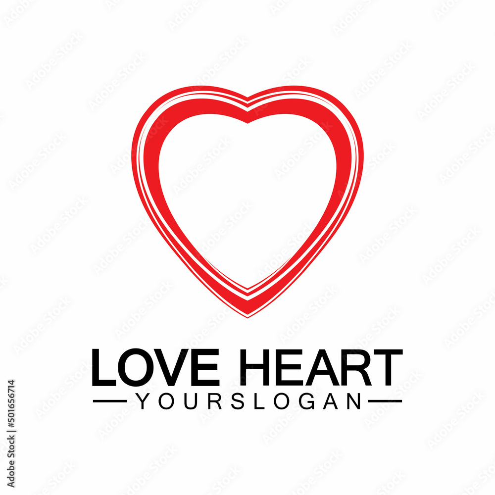  Love heart logo and symbol vector template