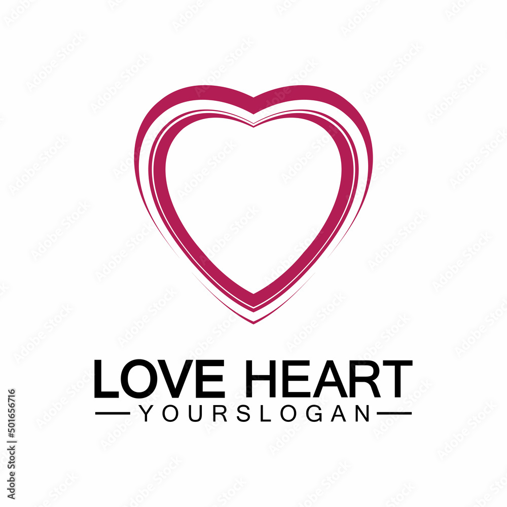  Love heart logo and symbol vector template