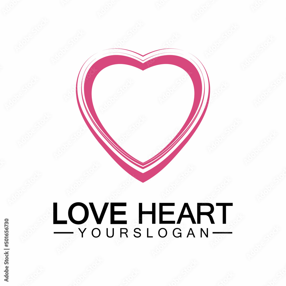  Love heart logo and symbol vector template