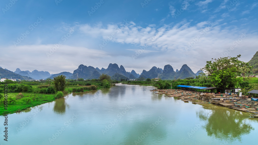 Green mountains and green waters in Guilin, Guangxi