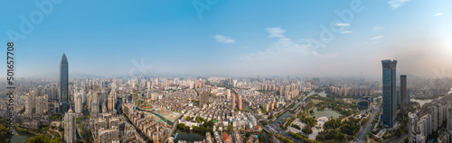 aerial photography wenzhou city architecture landscape skyline panorama