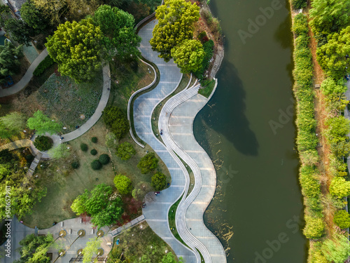 Aerial photography of Suzhou modern high-rise residential building landscape