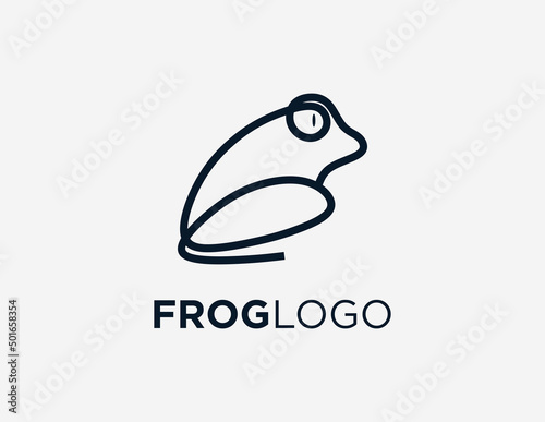 Minimalist style logo. Simple frog or frog vector illustration.