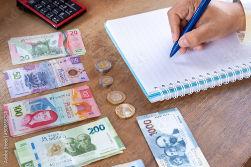 Making a budget - business -  money - mexican pesos