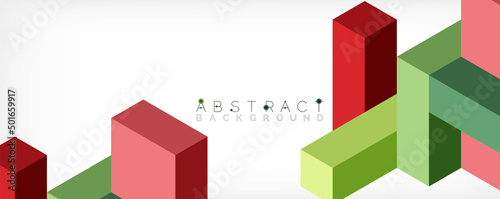 Abstract background. 3d cubes  cubic elements and blocks. Techno or business concept for wallpaper  banner  background  landing page