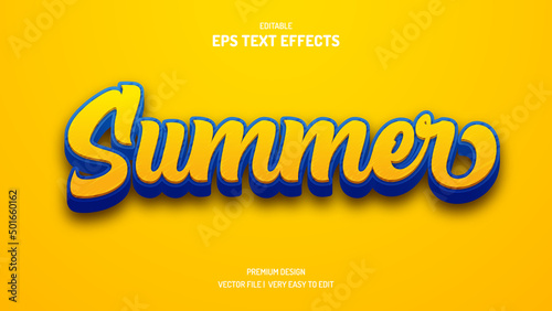 Summer editable 3d text effect style