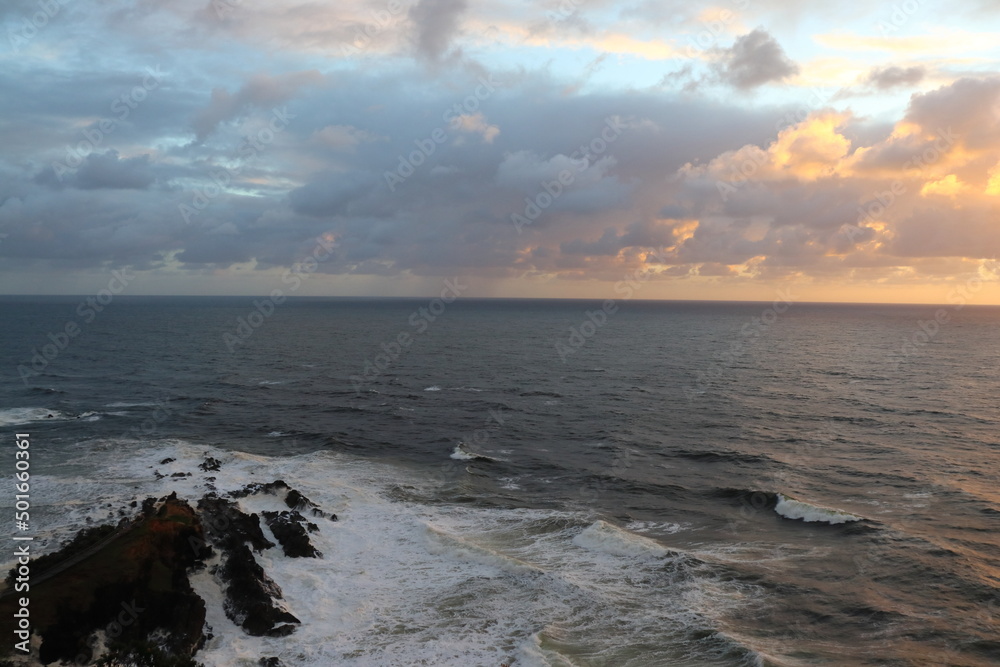 Sunset in Byron Bay near lighthouse. 