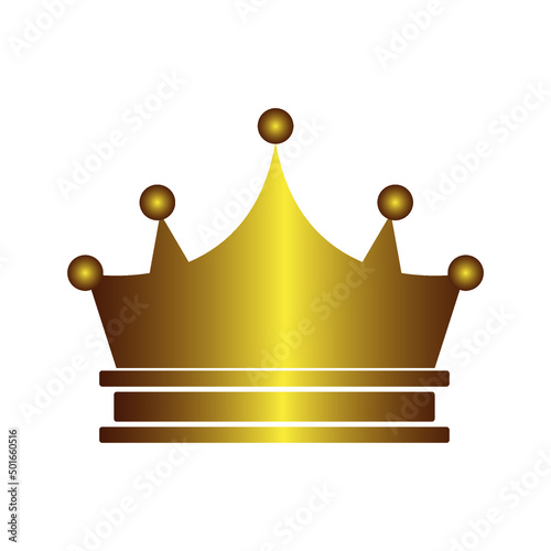 Golden crown with gradient vector illustration