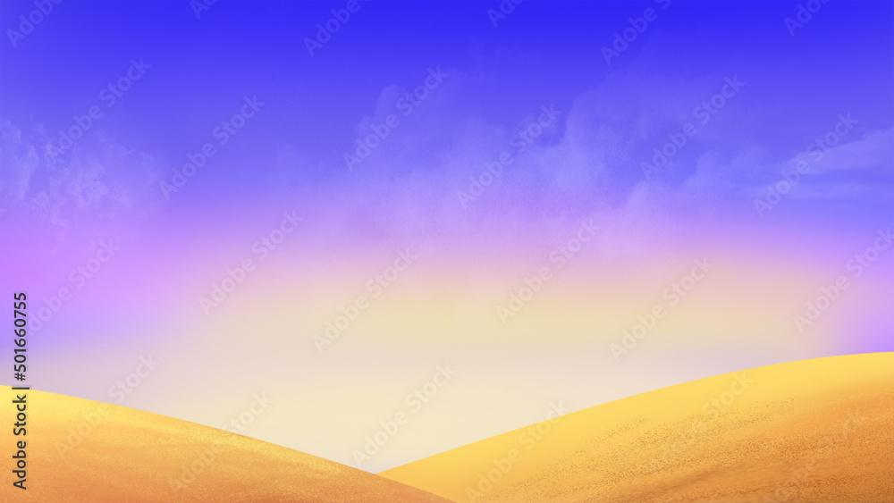 The sky above the sand dunes