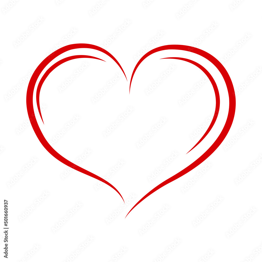 Abstract red heart shape outline vector illustration Abstract red heart shape outline vector illustration