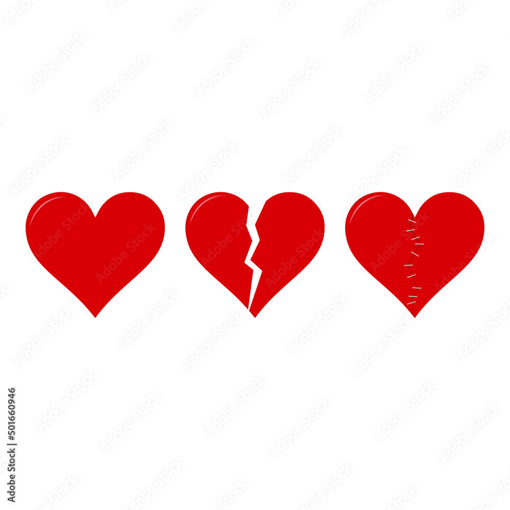 Hearts icon vector shape