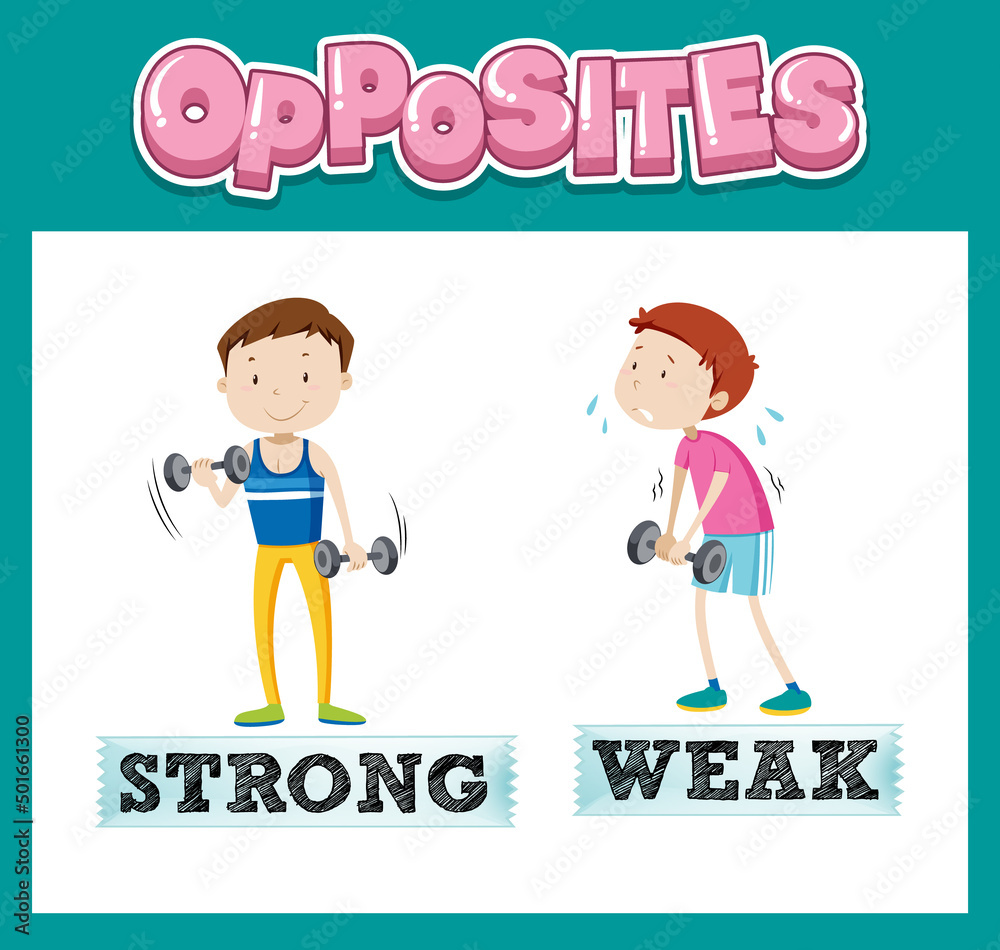 Opposite English words with strong and weak Opposite English words with strong and weak
