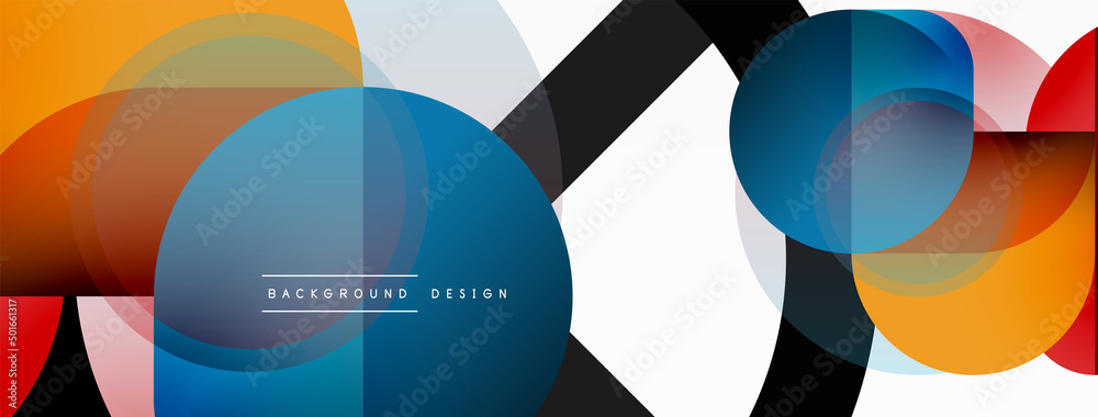 Creative geometric wallpaper. Minimal circle triangle and square line abstract background. Vector illustration for wallpaper banner background or landing page