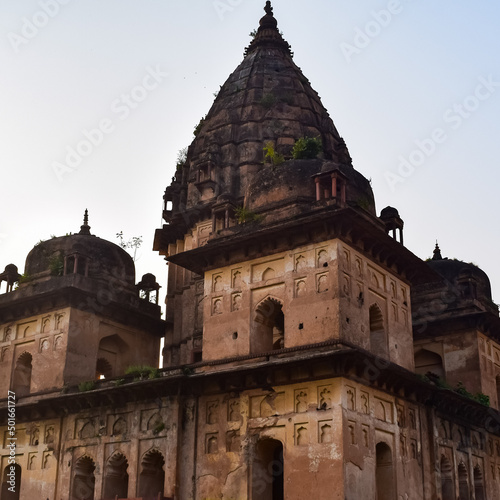 Morning View of Royal Cenotaphs (Chhatris) of Orchha, Madhya Pradesh, India, Orchha the lost city of India, Indian archaeological sites