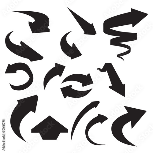 Black aroow set vector design
