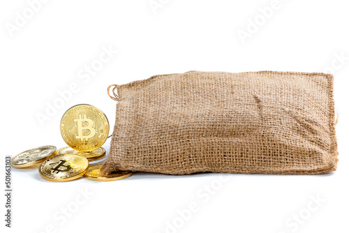 Tableau sur toile Bitcoin cryptocurrency coins