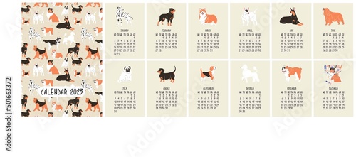 Leinwand Poster Dog Calendar 2023