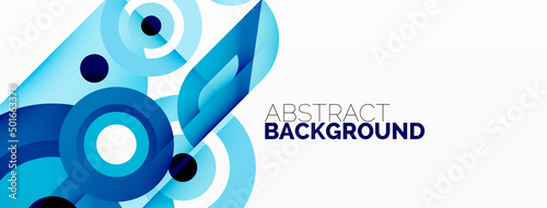 Abstract round shapes background. Minimalist decoration. Geometric background with circles and rings