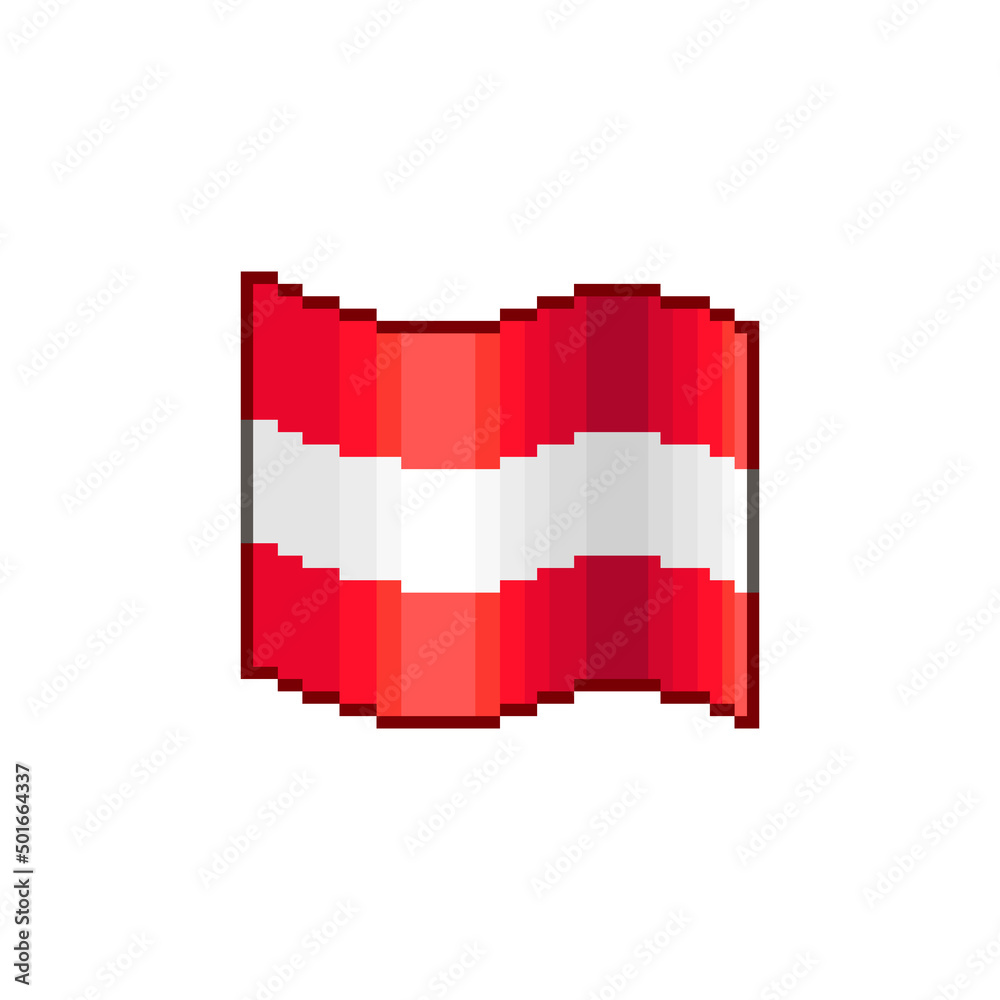 colorful simple vector flat pixel art illustration of waving flag of  Austria Stock Vector | Adobe Stock