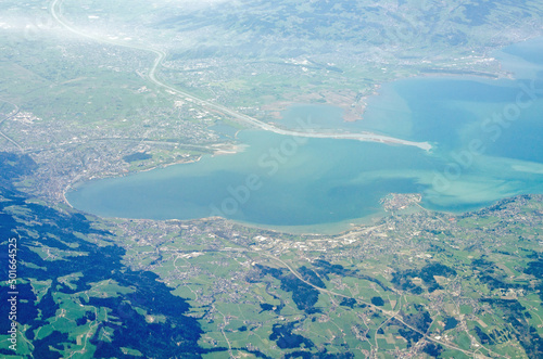 Aerial view of the eastern end of Lake Constance photo