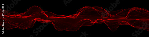 Abstract image of random line color of red in dark or black background.  for billboard backdrop or background.