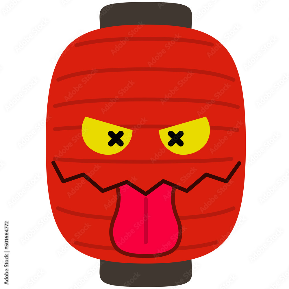 気絶する提灯のお化けのイラスト Stock Illustration Adobe Stock