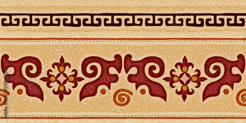 Ethnic background on the theme of Turkic and Scythian art, vector design