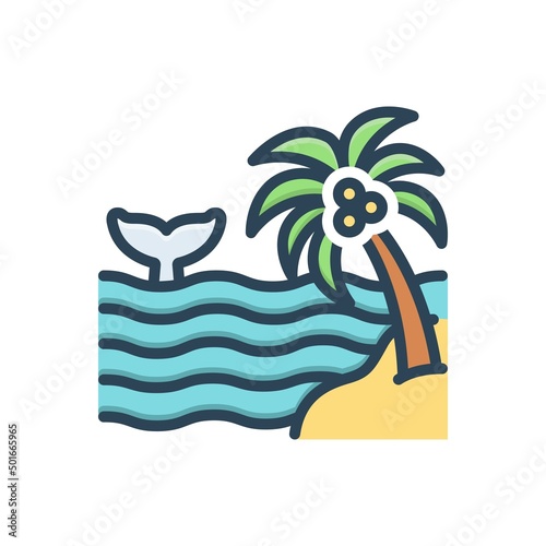Color illustration icon for seas