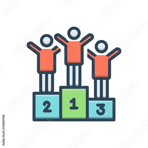 Color illustration icon for winners