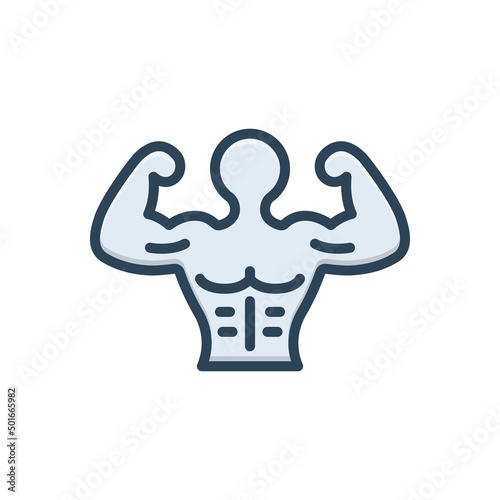 Color illustration icon for fit
