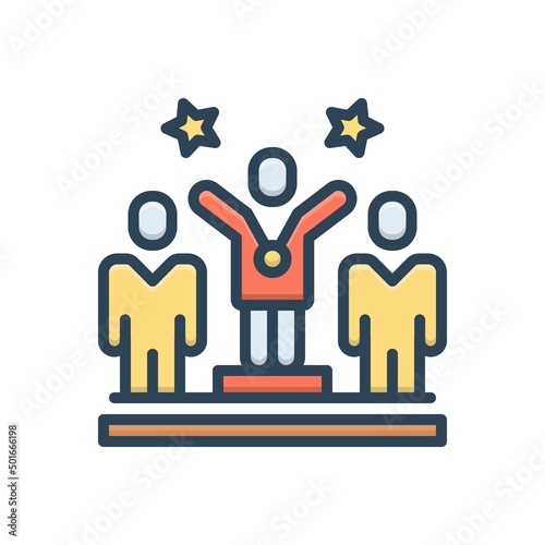 Color illustration icon for proud