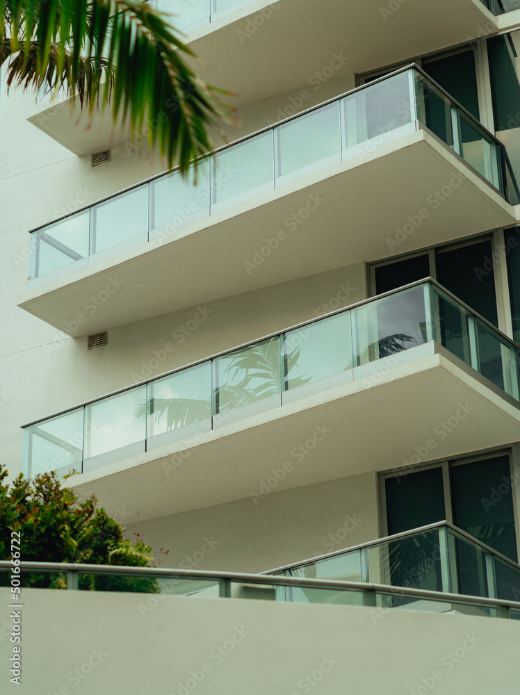 Fototapeta premium modern building with balconies Miami Beach