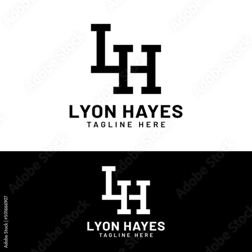 L H LH HL Letter Monogram Initial  Logo Design Template. Suitable for General Sports Fitness Construction Finance Company Business Corporate Shop Apparel in Simple Modern Style Logo Design.