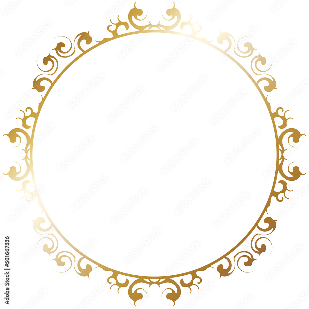 オーナメントの円形フレーム ゴールド Stock Vector Adobe Stock