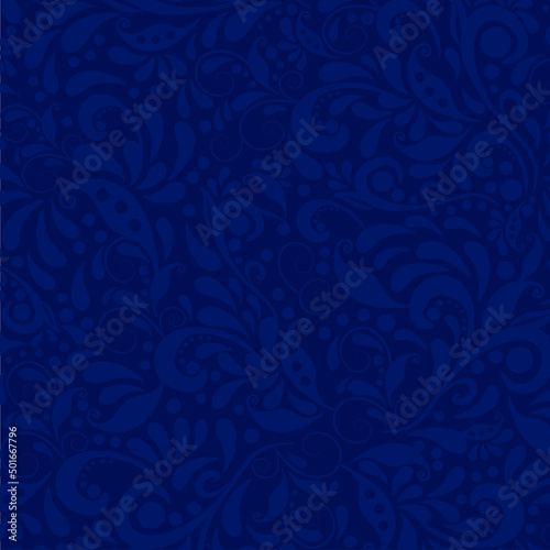 floreal pattern doodole leafs  blue
