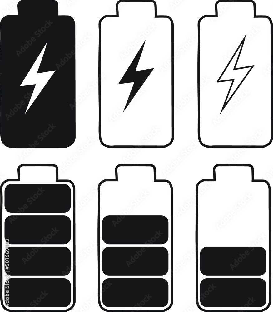 Battery icons set Battery icons set