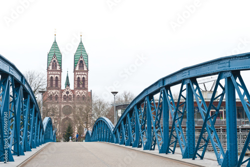 Blue Bridge in Freiburg, Germany