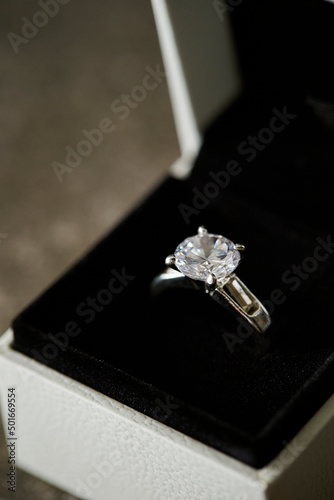 silver diamond ring close-up © mnimage