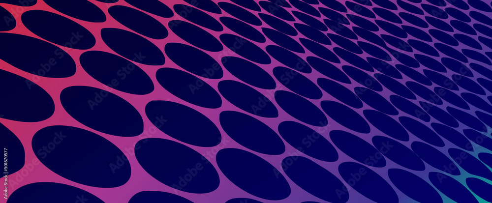 Fotografie Texture of perpendicular circles on dark blue background