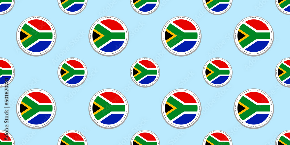 South Africa flag seamless pattern. Vector circle icons. South African  background. Rounded geometric flags symbols. Texture for sports pages,  travelling design elements. Repeated patriotic wallpaper Stock Vector |  Adobe Stock