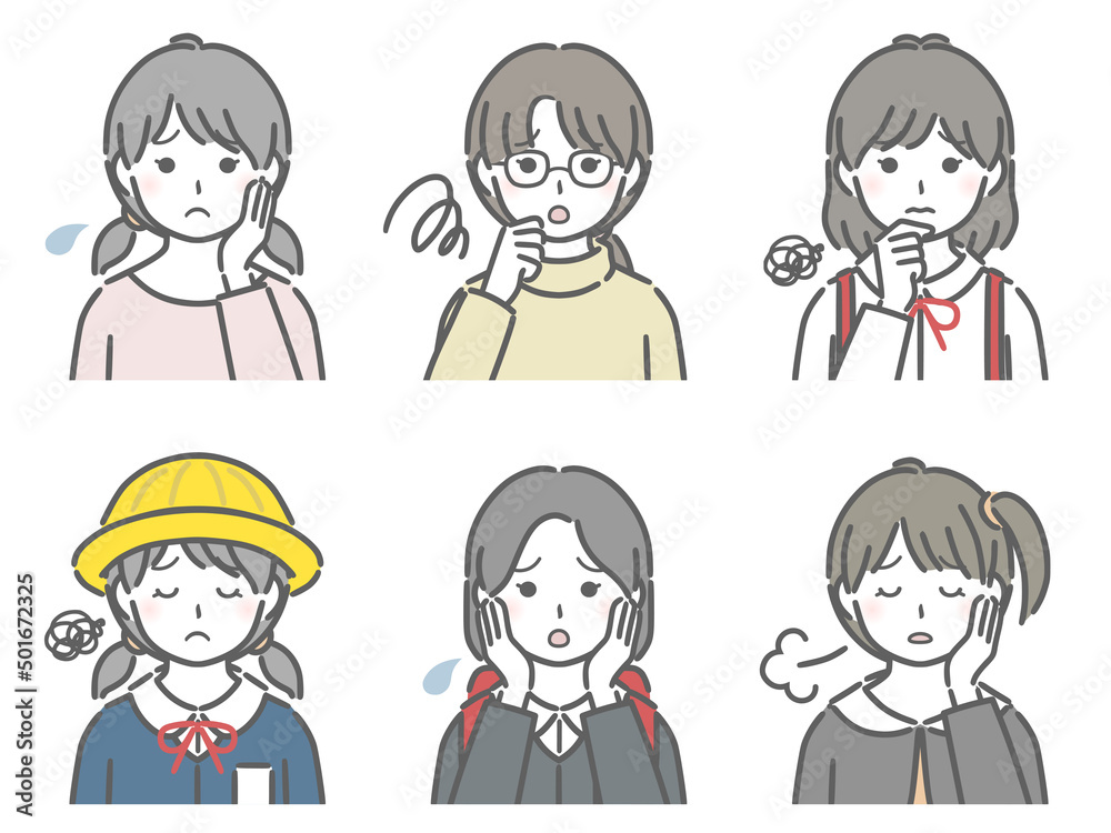 困る女の子の上半身セット 困る女の子の上半身セット
