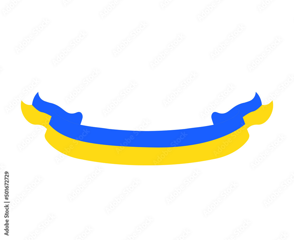 Obraz premium Ukraine Flag Emblem Ribbon National Europe Symbol Design Vector Abstract illustration