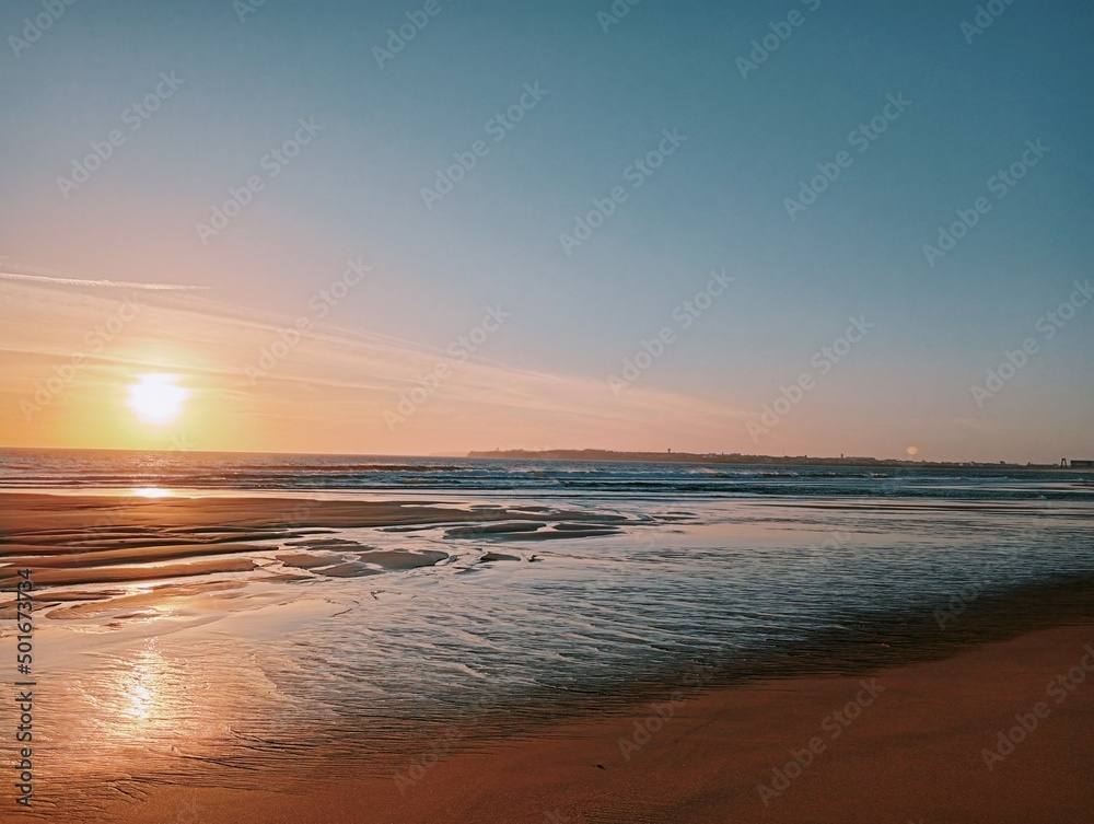 Naklejka premium sunset on the beach