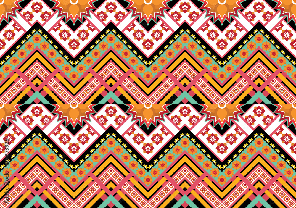Geometric ethnic oriental ikat pattern traditional Design for background,fabric,wrapping,clothing,wallpaper,Batik,carpet,embroidery style. Geometric ethnic oriental ikat pattern traditional Design for background,fabric,wrapping,clothing,wallpaper,Batik,carpet,embroidery style.