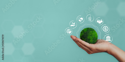 ESG Banner - Environment, Society and Corporate Governance The information banner calls to commemorate this company\'s contributions to environmental and social issues.